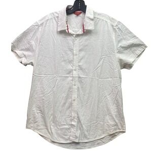 GUESS Shirt Mens Large‎ White Button Down Embroidered Preppy Academia Costal